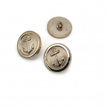 Gold Crest Metal Shank Buttons - 20mm