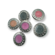 Enamel Shank Button 27 mm - 48 L  Zamak Metal Edge Pattern B 75