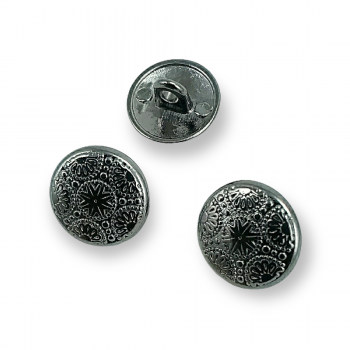 Metal Cufflinks Shank Button Motif Patterned 15 mm - 24 L E 116