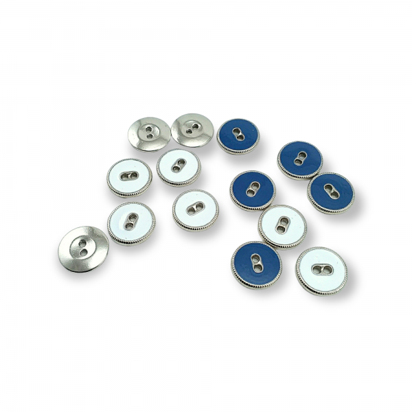 2 Holes Enameled Sewing Button 13 mm 20 L Edge Patterned E 1367