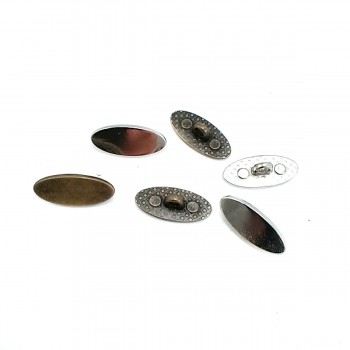 Oval Metal Shank Button 20 mm x 9 mm E 1604