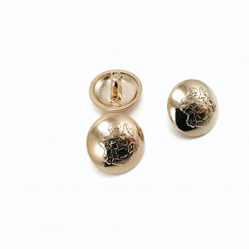 Metal Blazer Ceket Düğmesi Altın Kaplama Gold Rose 15 mm - 24 boy E 1875 G