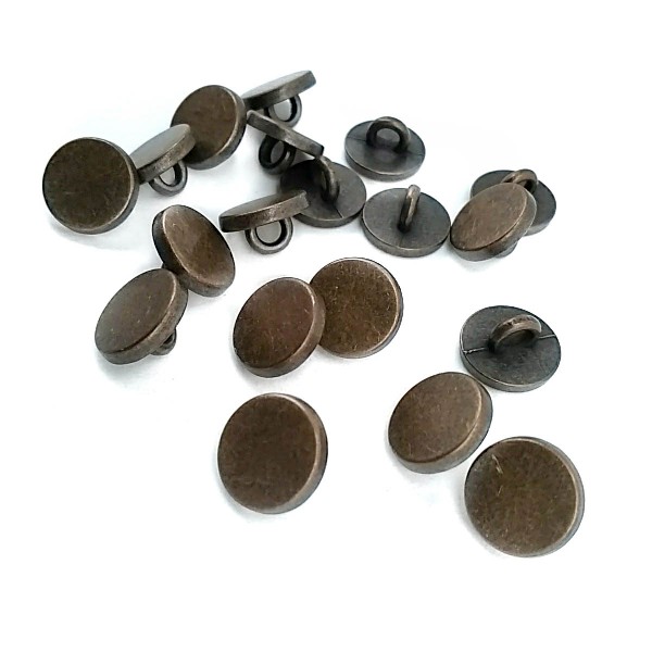 Flat Coin Shape Metal Shank Button 10 mm - 16 L E 1987