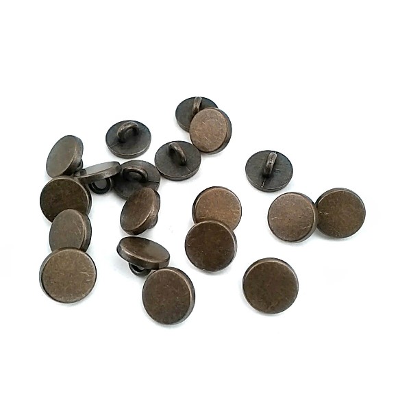 Flat Coin Shape Metal Shank Button 10 mm - 16 L E 1987