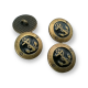 Antik Sarı Mineli Çapa Logolu Blazer Ceket Kol Düğmesi 17 mm - 28 boy E 2044 MN1