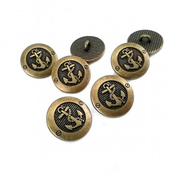 Anchor Patterned Shank Button 17 mm - 28 L  E 2044