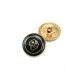 Blazer Jacket Button Black Enameled Shield Pattern 21 mm - 32 L  E 965