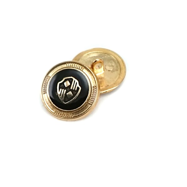 Blazer Jacket Button Shield Patterned Black Enamel 21 mm - 32 L E 965 V3