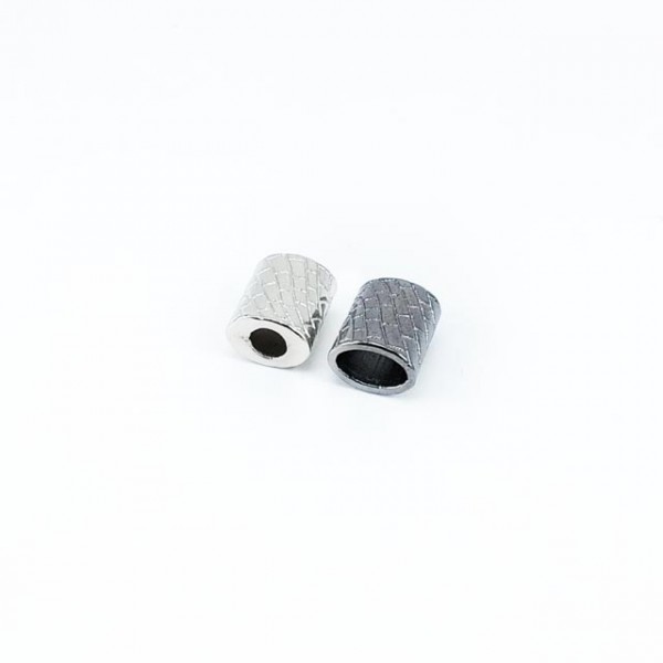 Cord End Hole 4 mm Length 11 mm Patterned Metal E 1508