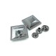 Square Snap Fasteners Button with Pyramid Design 25 x 25 mm B 76