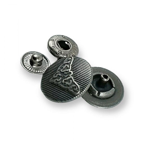 Metal Crown Design Snap Fasteners Button 17 mm - 28 L E 1141