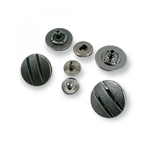 Snap Fasteners Button Embellished with Aesthetic Lines 17 mm - 28 L E 1428