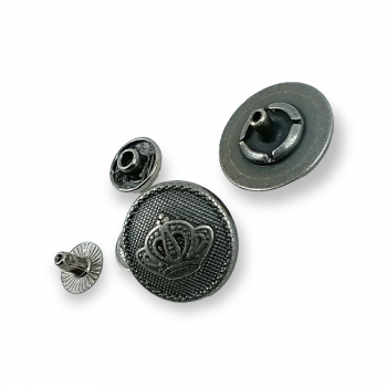 Taç Logolu Zamak Çıtçıt Düğme 18 mm - 29 boy E 1466 V1