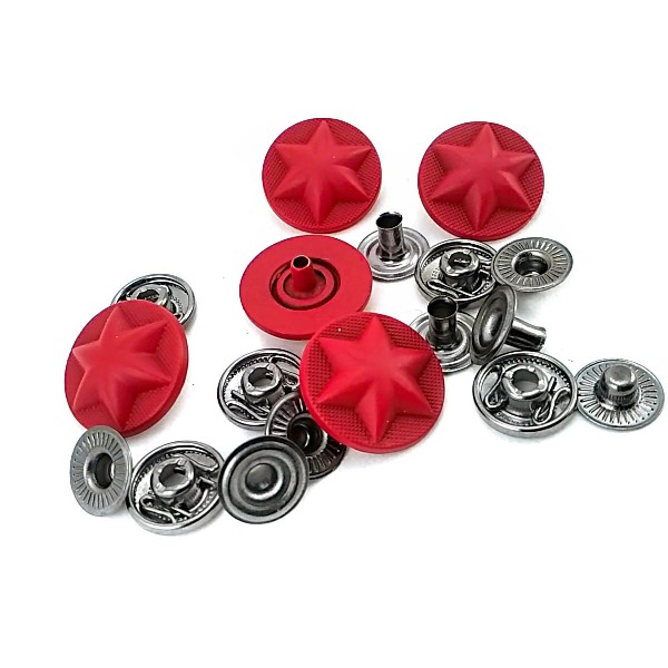 Metal Star Design Snap Fasteners Button Matte Paint 17 mm - 27 L E 1482 MN