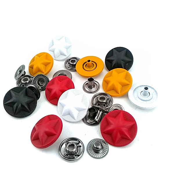 Metal Star Design Snap Fasteners Button Matte Paint 17 mm - 27 L E 1482 MN