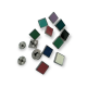 Enamel Snap Fastener Button 10 x 10 mm Square Shape Coat and Jacket Snaps Button E 1624