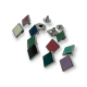 Enamel Snap Fastener Button 10 x 10 mm Square Shape Coat and Jacket Snaps Button E 1624