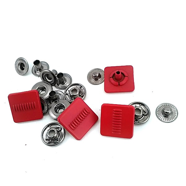 Snap Fasteners Multi Color Square Shape Patterned 15 x 15 mm E 170 MC