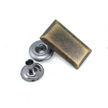 Coat Snap Fasteners Button Rectangle Design 23 x 12 mm E 174