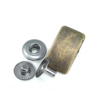 Metal Snap Fasteners Button Rectangle Design 23 x 13 mm E 198