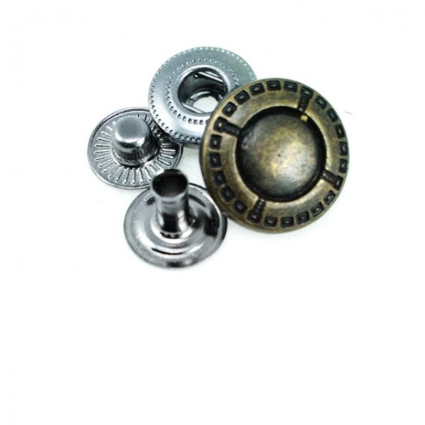 Zamak Çıtçıt Düğme Klasik Tarz 15 mm 24 Boy E 279
