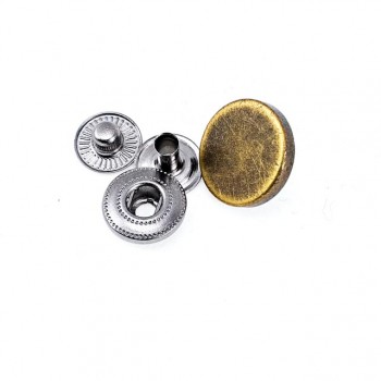 Coin Type Flat Metal Snap Fasteners Button 15 mm - 25 L E 520
