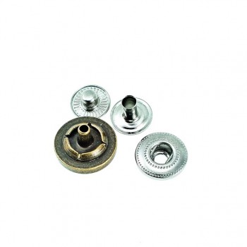 Coin Type Flat Metal Snap Fasteners Button 15 mm - 25 L E 520