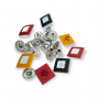 Enameled and Dyed Square Snap Button 14 x 14 mm Metal E 618 MN