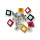 Enameled and Dyed Square Snap Button 14 x 14 mm Metal E 618 MN