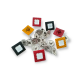 Enameled and Dyed Square Snap Button 14 x 14 mm Metal E 618 MN