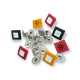 Enameled and Dyed Square Snap Button 14 x 14 mm Metal E 618 MN