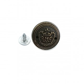 Taç Logolu Kot Düğmesi 20 mm 32 L E 1029