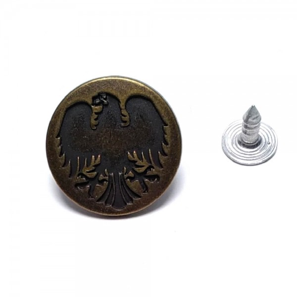 Kot Düğmesi - Zamak Düğme - Çakma Düğme  19 mm  30 Boy E 1080