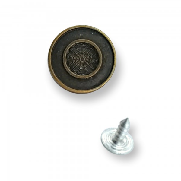 Ortası Desenli Mineli Kot Düğmesi 20 mm 32 Boy E 1215
