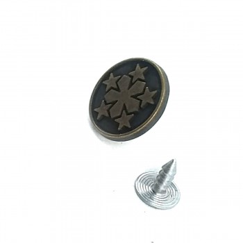 Star Patterned Jeans Button 17 mm - 28 L E 1378