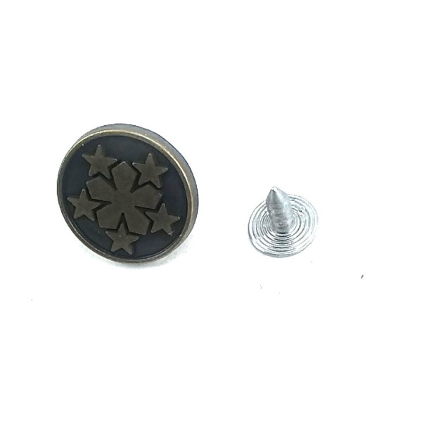 Star Patterned Jeans Button 17 mm - 28 L E 1378