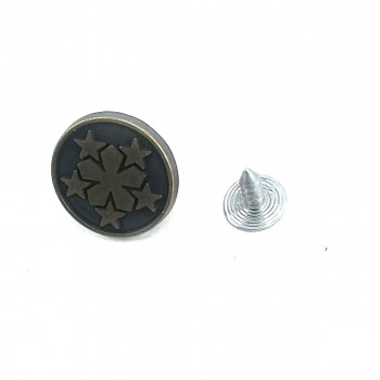 Copper Oxide Star Jean Tack Button