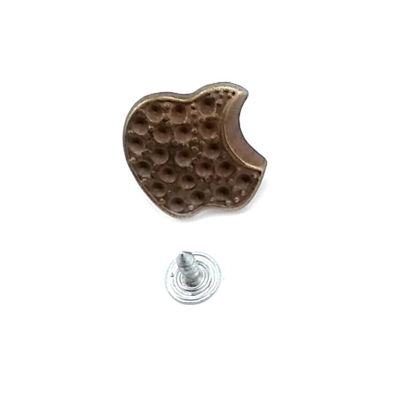 Elma Tasarımlı Taşlı Kot Düğmesi 20 mm 32 Boy E 1385