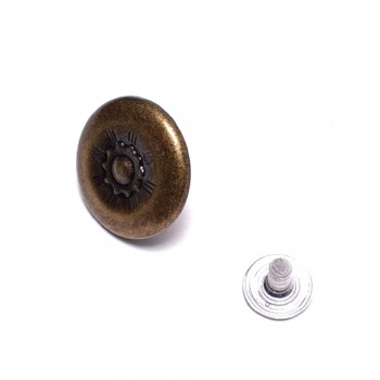 Kot Düğmesi - Zamak - Çiçek Desenli 17 mm  28 Boy E 173