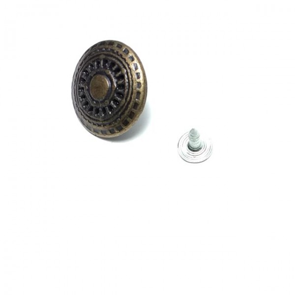 Desenli Zamak Kot Düğmesi 24 mm 38 Boy E 199