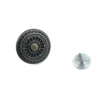Geometrik Desenli Kot Düğmesi 18 mm - 30 Boy E 200