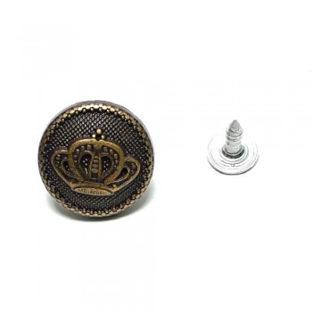 Jeans Button with Crown Logo 17 mm 28 L E 446 