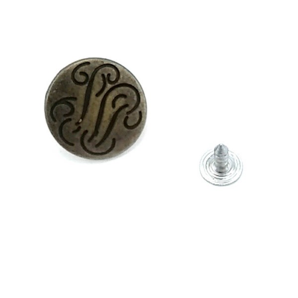 Desenli Kot Düğmesi 20 mm 32 Boy E 844