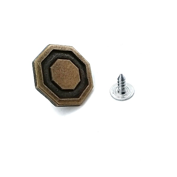 Sekizgen Tasarımlı Mineli Kot Düğmesi 21 mm 34 Boy E 862
