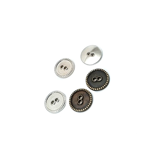 2 Holes Enameled Sewing Button Edge Patterned 15 mm 24 L E 1359