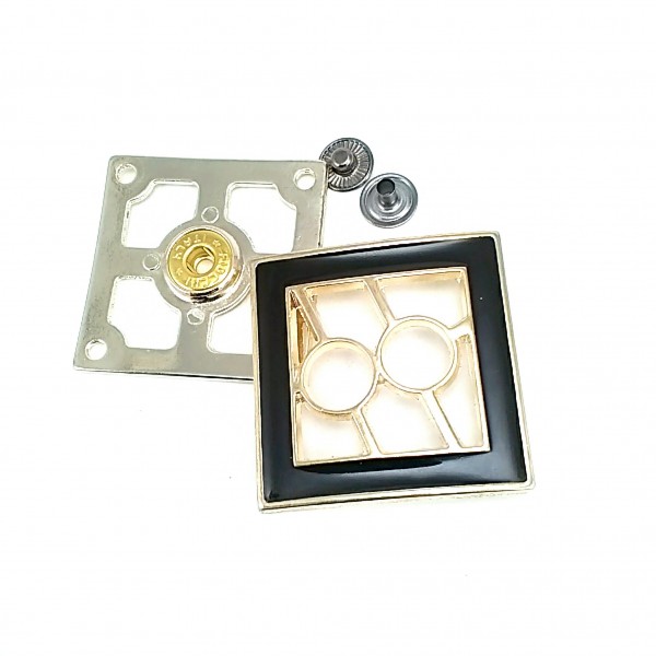 Snap Fasteners Patterned and Stylish Metal Snap Button 42 x 42 mm E 1310