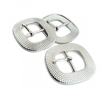 Oval and Patterned Belt Buckle 23 mm E 169