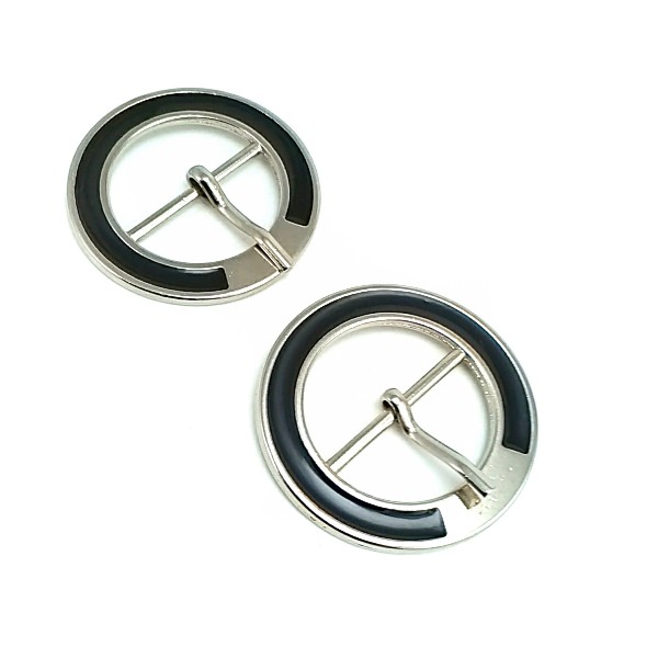 Center Bar Ring Clasp Metal Enamel Buckle 28 mm E 725 MN