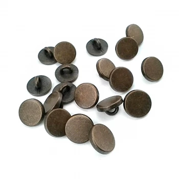 Flat Coin Shape Metal Shank Button 10 mm - 16 L E 1987 Flat Coin Shape Metal Shank Button 10 mm - 16 L E 1987